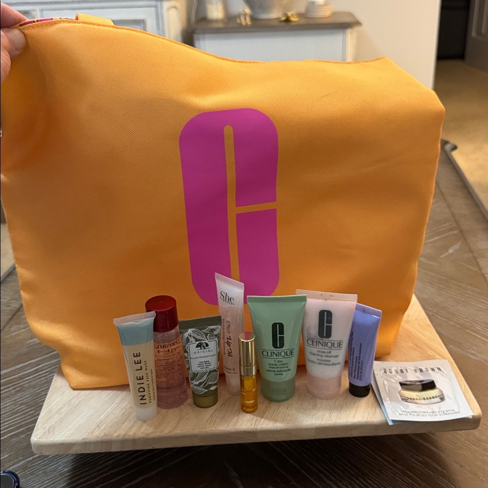 Clinique Skincare and Makeup Collection with Orange Bag